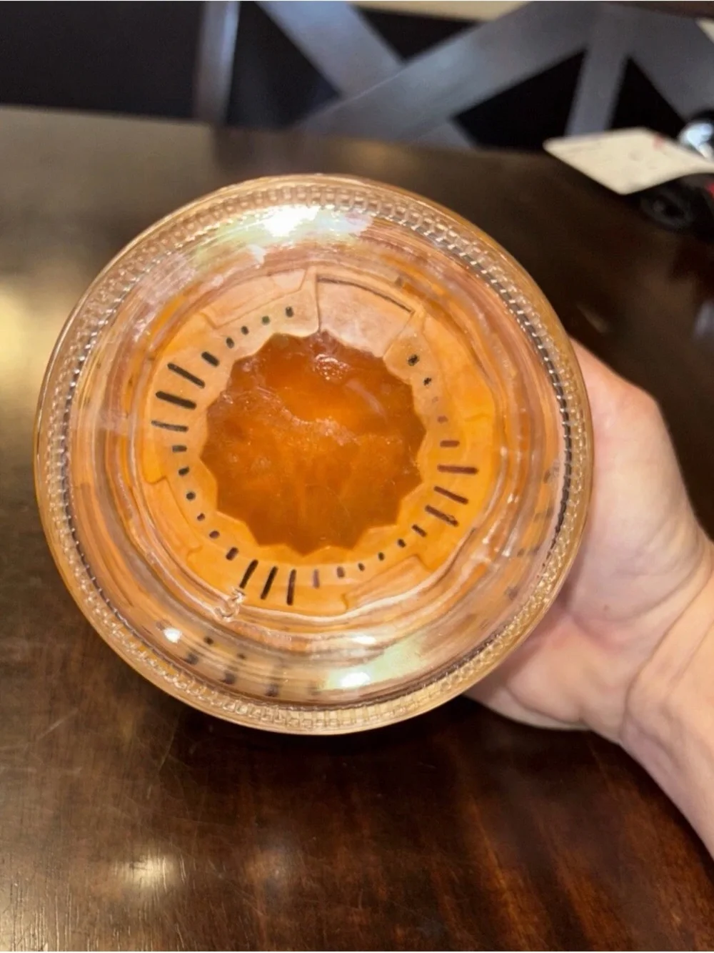 Clear Glass Juicer Orange lid for Oranges and lemons
